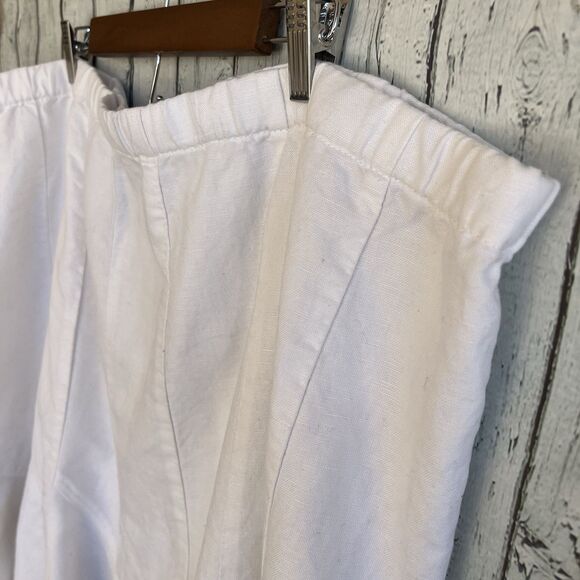 Catherines Womens Midi Skirt Plus Size 3X Linen Blend Fairy Asymmetric Fit&Flare - Picture 2 of 10